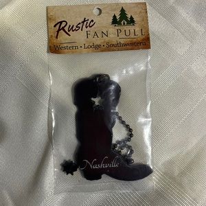 Rustic Rusted WESTERN COWBOY BOOT Ceiling Fan Pull / Light Pull or Key Chain